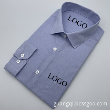 Light blue clean color men shirt long sleeve